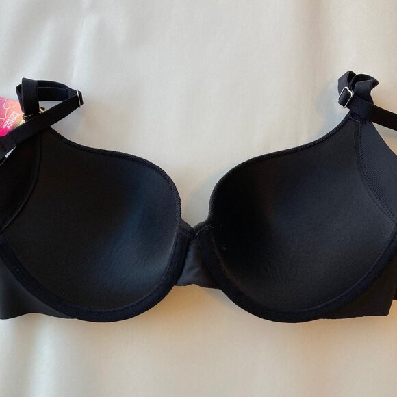 Maidenform Push Up Smoothing Underwire Bra 34C Black Jacquard Lace NWT - Picture 7 of 8
